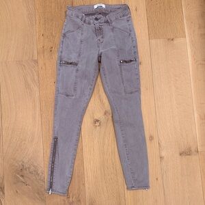 Pistola Purple Gray Moto Skinny Jeans Size 27 Zip Ankle Stretch